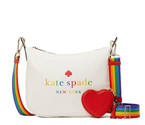 Kate Spade Pride Rainbow Leather Crossbody Bag Purse Handbag, White Dove