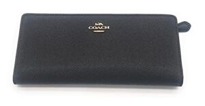 COACH Crossgrain Slim Leather Wallet (Black)