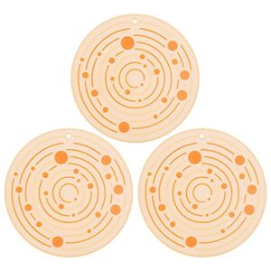 U-Taste 536ºF Heat Resistant 8.2 Inches Silicone Trivet Mats for Hot Pots and Pans, Non-Slip Round Rubber Hot Pads for Dishes Cups Plates Kitchen Table Counter Top Home Decor Set of 3 (Orange)