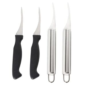 DOITOOL 4pcs Shrimp Deveiner Tool Shrimp Cleaner Knife Stainless Steel for Prawn Shelling Line Knife and Fish Cleaning Kitchen Tools Seafood Outer Shell Peeler