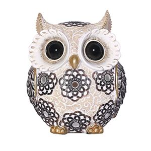FAMICOZY Adorable Owl Figurine,Big Eyes Cute Owl Statue,Shelf Accents for Home Office Decor and Owl Lovers