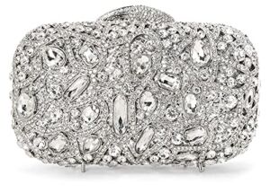 Mossmon Luxury Crystal Clutch Rhinestones Evening Bag (silver)