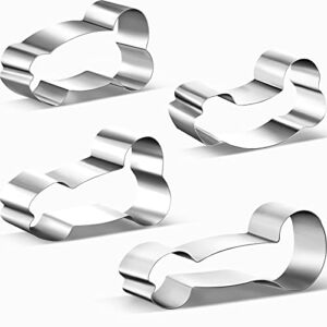 4 Pieces Stainless Steel Cookie Cutters Funny Shape Biscuit Cutters Different Frames Fondant Cutters DIY Naughty Baking Cutters for Birthday Party Wedding Home Kitchen Tools Supply