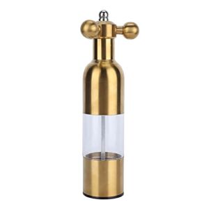 Pepper Mill, Portable Pepper Grinder Mill Lightweight Small Size Easy To Use for Picnic Dinner Parties Restaurant Bbq for Home Kitchen(Golden tuba)