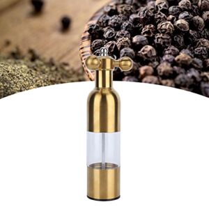 Pepper Grinder Mill, Pepper Mill Lightweight Small Size Portable Stainless Steel for Home Kitchen for Picnic Dinner Parties Restaurant Bbq(Golden tuba)