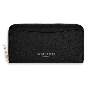 KATIE LOXTON Cara Womens Medium Vegan Leather Zippered Card Holder Wallet Black