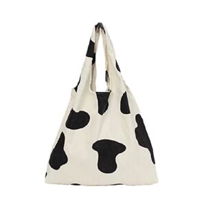 Cotton Tote Bags Cute Corduroy Crossbody Bag Shoulder Bag Cow Print Bag