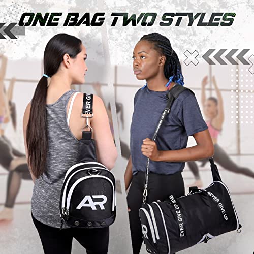 RED supplies Black Convertible Gym Bag With Cross Body Bag for man and women with multiple pockets | The Storepaperoomates Retail Market - Fast Affordable Shopping