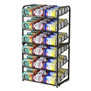 AIYAKA 3 Tier Stackable Can Rack Organizer,for food storage,kitchen cabinets or countertops,Storage for 36 cans,2-piece,Black