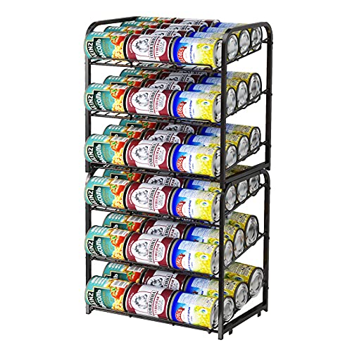 AIYAKA 3 Tier Stackable Can Rack Organizer,for food storage,kitchen cabinets or countertops,Storage for 36 cans,2-piece,Black | The Storepaperoomates Retail Market - Fast Affordable Shopping