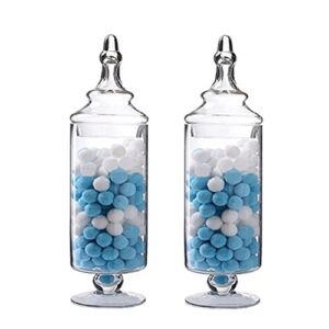 Livejun Glass Apothecary Jars Clear Elegant Storage Jar Decorative Candy Buffet Jars Wedding Candy Organizer Storage Canisters Small Home Decor 2 Pcs