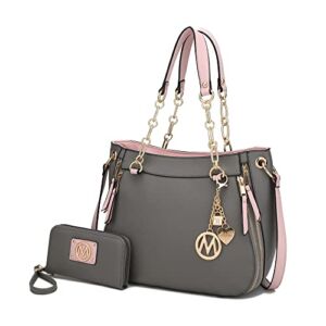 MKF Collection Tote Handbag with Wristlet Wallet, Vegan Leather Crossover Women’s Shoulder bag Purse