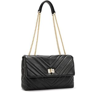 BOSTANTEN Women’s Quilted Shoulder Handbag Designer Crossbody Bag Leather Luxury Chain Clutch Purses