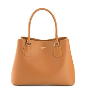 Alinari Firenze Leather Handbag for Women – Designer Tote Bag for Ladies in Elegant and Casual Style – Made in Italy (Camel)