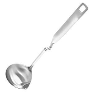 HOME-X Stainless-Steel Ladle with S-Shaped Handle, Stainless-Steel Soup Ladle, Kitchen Ladle, S-Hook Stainless-Steel Soup Ladle, 11 ½” L x 3 ½” W x 3″ H, Stainless Steel