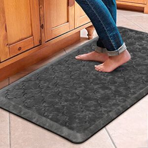 WISELIFE Kitchen Mat Cushioned Anti Fatigue Floor Mat,17.3″x39″, Thick Non Slip Waterproof Kitchen Rugs and Mats,Heavy Duty Foam Standing Mat for Kitchen,Floor,Home,Office,Desk,Sink,Laundry, Grey