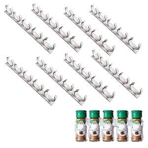 40 Spice Gripper Clips, BOSOIRSOU 8 Strips Spice Racks Hold 40 Plastic Heavy Jars Bottles for Cabinet Door
