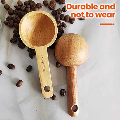 Wooden Coffee Spoon in Beech, Houdian Coffee Scoop Measuring for Coffee Beans, Whole Beans Ground Beans or Tea, Home Kitchen Accessories, Coffee Scoop – 1 Pack, 15ml | The Storepaperoomates Retail Market - Fast Affordable Shopping