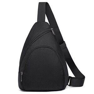 XQXA Sling Bag for Men Lightweight Crossbody Bag Men Hiking Chest Bag Casual Daypack Backpacks Multipurpose One Shoulder Outdoor Travel Bag Phone Bag for Women – Black