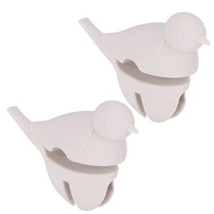 2Pcs cooking spoon holder for pot clip, Bird Shape Anti‑scalding Pot Side Clips Kitchen Supply Gadgets for Home Restaurant(Light pink)