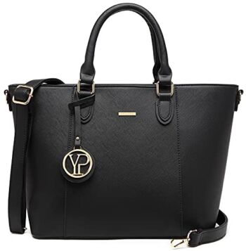YPuzro Handbags for Women Leather Work Tote Bags Ladies Fashion Shoulder bag Top Handle Satchel Purse Bags (Black2) | The Storepaperoomates Retail Market - Fast Affordable Shopping