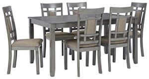 Signature Design by Ashley Jayemyer 7 Piece Dining Room Set, Includes Table and 6 Chairs, Dark Gray