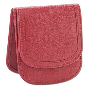 Taxi Wallet – Soft Leather, Cranberry – A Simple, Compact, Front Pocket, Folding Wallet, that holds Cards, Coins, Bills, ID – for Men & Women