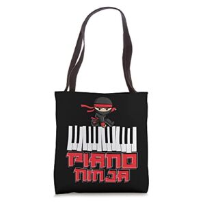 Piano Ninja Pianist Keyboard Player Musician Funny Piano Tote Bag