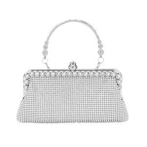 topfive Sparkly Silver Rhinestones Clutch Purse for Women Wedding Prom Party Handbag Evening Formal Bag