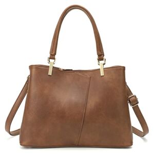 KouLi Buir Hobo Bags for Women Large PU Leather Purses and Handbags Shoulder Bags Ladies Crossbody Bags Top Handle Tote Bag (Brown)