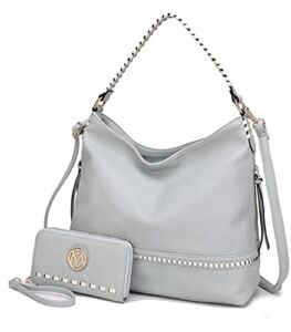 MKF Hobo Purses for Women – Soft PU Leather Handbag Womens Hobo Shoulder bag – Fashion Top Handle Pocketbook Light Blue
