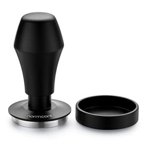 Normcore V4 Coffee Tamper 53.3mm – Spring-loaded Tamper – Barista Espresso Tamper with 15lb / 25lb / 30lbs Replacement Springs – Anodized Aluminum Handle and Stand – Flat Base