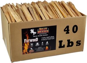 Billy Buckskin 40 lb. Fatwood Fire Starter Sticks | Start a Fire with just 2 Sticks | Fire Starters for Campfires | Works in Any Weather Conditions | Fat Wood for Fire