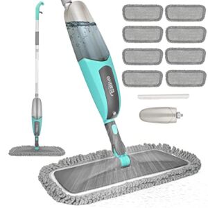 Mops for Floor Cleaning, Tsmine Spray Mop Microfiber Floor Mop Dust Mop Dry Wet Mop Kitchen Household Cleaning Tools with 8 Washable Microfiber Pads Home Commercial Use for Hardwood Laminate Ceramic