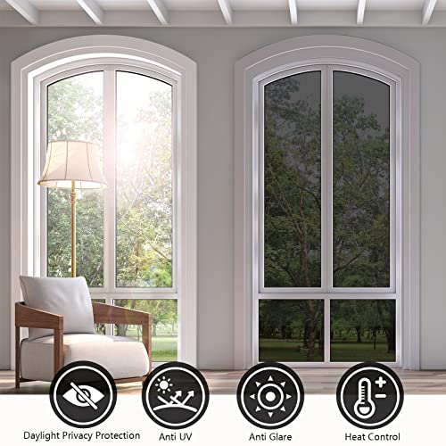 KESPEN Window Film One Way Daytime Privacy Static Cling Sun Blocking Anti UV Reflective Window Tint for Home and Office, Black-Silver, 17.5 Inch X 16.4 Feet | The Storepaperoomates Retail Market - Fast Affordable Shopping