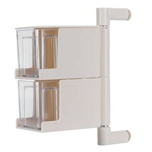 Seasoning Container, Convenient Seasoning Box Large Capacity Small Practical for Kitchen for Home(Two layer beige)