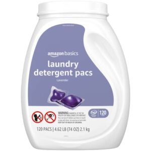 Amazon Basics Laundry Detergent Pacs, Lavender Scent, 120 Count (Previously Solimo)