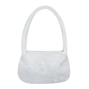 Girls Women Shoulder Clutch Purse Underarm Bag Fluffy Fuzzy Faux Fur Mini Cute Tote Handbag