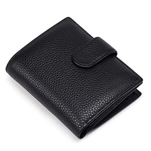 GAEKEAO Small Wallets for Women Genuine Leather RFID Blocking Zipper Pocket Bifold Wallet with ID Window