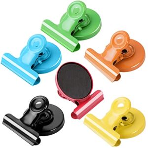 6 Pack Colorful Magnetic Clips for Whiteboard, Refrigerator Magnets Fridge Magnets for Fridge, Fridge Magnet for Kitchen Office Organizing & Decorating