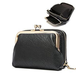 2 in 1 Change Purse Wallet ,Credit Card Holder with Cion Purse for Women ,Cute Pouch for Gril with Blocking Case, Minimalist Design with Zipper Clasp for Bag or Drawer Organize…