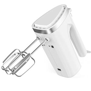Hand Mixer,550W Electric Whisk , Turbo Boost/Self-Control Speed + 5 Speed + Eject Button + 4 Stainless Steel Attachments for Home Kitchen Baking Cake Food Beater