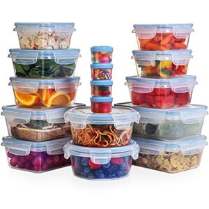 Shazo 24 PCS Food Storage Containers with Airtight Lids Plastic Leak Proof BPA Free Containers Bento Box for Kitchen Organization Meal Prep Lunch Containers Lunch Box Airtight Food Container