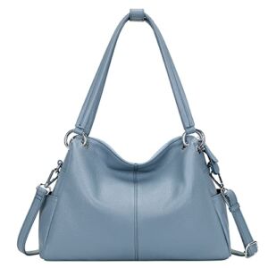 CHERISH KISS Shoulder Bag for Women Genuine Leather Purses and Handbags Ladies Hobo Bags Crossbody Satchel(K29 Blue-1)