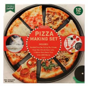 Handstand Kitchen 12-piece Real Pizza Making Set with Recipes for Kids