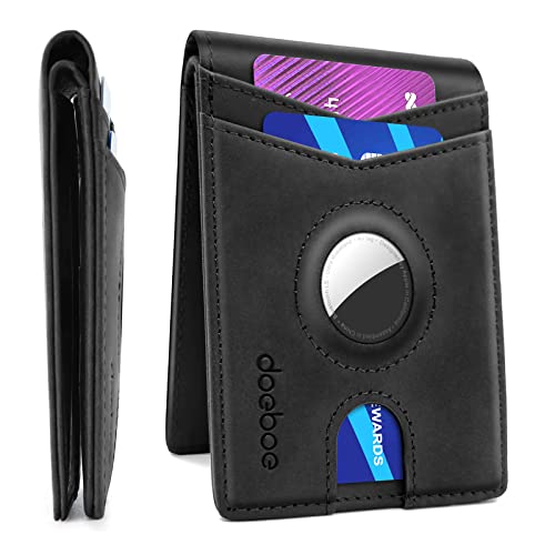 Wallet for Men Designed with Airtag Holder, Airtag Wallet Genuine Leather, Airtags Wallet Case Credit Card Accessories Women, RFID Blocking Slim Bifold Wallet for Apple AirTag GPS [ No Airtag ] | The Storepaperoomates Retail Market - Fast Affordable Shopping
