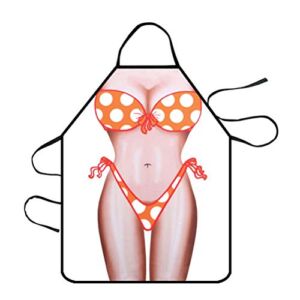BESPORTBLE Sexy Bikini Pattern Cooking Apron Half Body Apron Sleeveless Serving Aprons Housework Apron for Home Restaurant Equipment