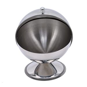 DAIHUI Stainless Steel Seasoning Jar Spherical Sugar Cup Seasoning Container for Home Kitchen (Silver)