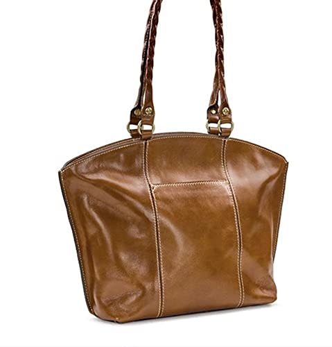 Patricia Nash Leather Michel Dome Zip Top Tote Bag Purse Shopper in Tan | The Storepaperoomates Retail Market - Fast Affordable Shopping