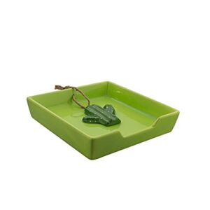 Green Lunch Napkin Holder with Cactus Weight